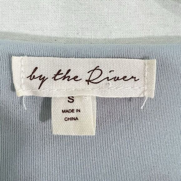 Anthropologie By the River Women Dress S Blue Floral Cottagecore Ruffle Peasant - Picture 8 of 13